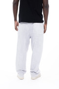 Pantalón unicolor jogger con bota recta y efecto desteñido
