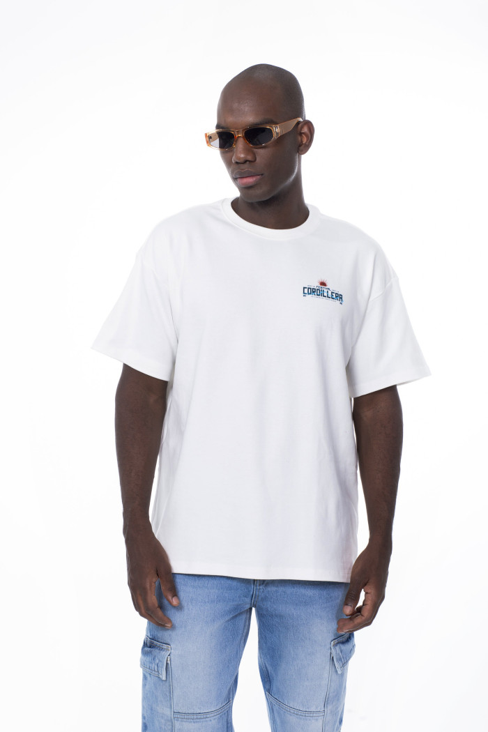 Camiseta del Festival Cordillera oversize manga corta crema
