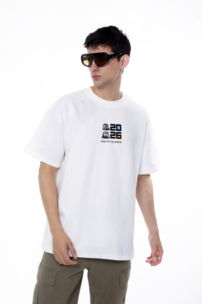 Camiseta oversize manga corta crema del Festival Cordillera 
