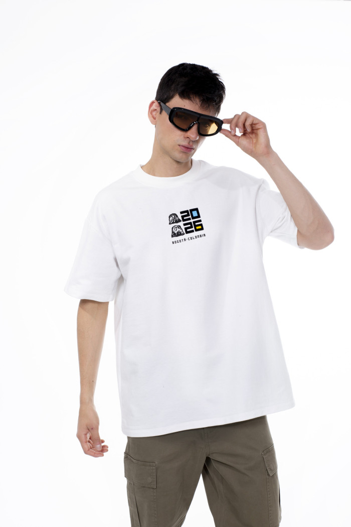 Camiseta oversize manga corta crema del Festival Cordillera 
