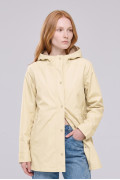 Chaqueta liviana parka unicolor con botones y capota