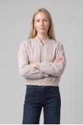 Chaqueta unicolor bomber con cremallera delantera