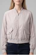 Chaqueta unicolor bomber con cremallera delantera