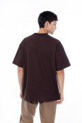 Camiseta unicolor en tela pesada con manga corta oversize
