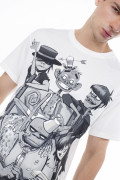 Camiseta de Gorillaz crema clara manga corta en algodón
