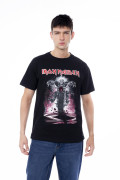 Camiseta negra manga corta con estampado de Gorillaz
