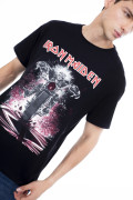 Camiseta negra manga corta con estampado de Gorillaz

