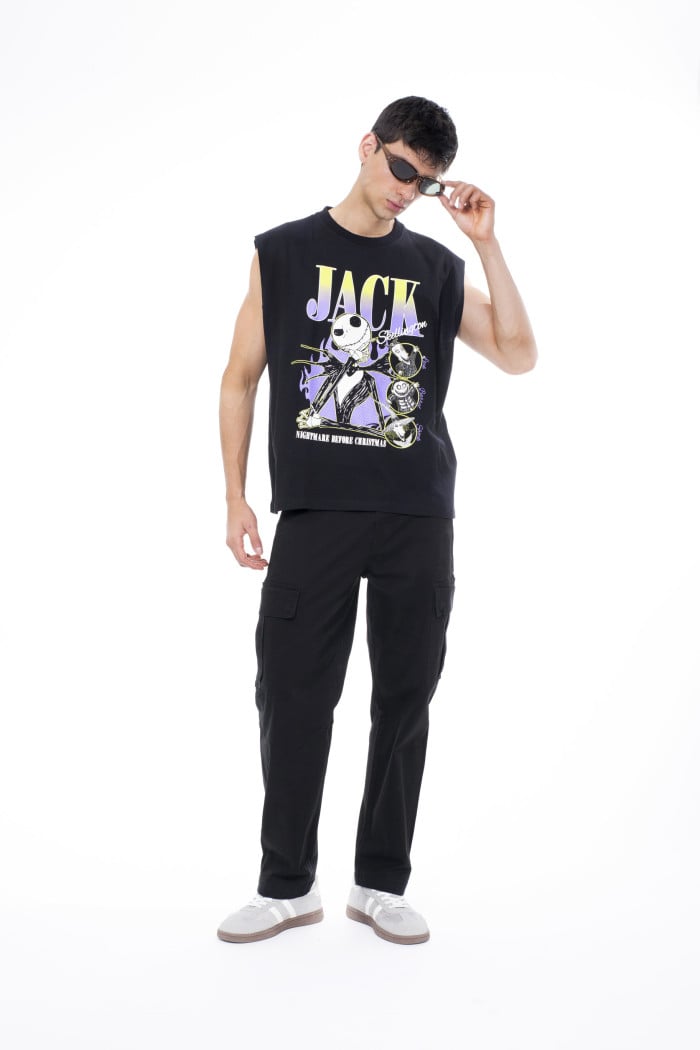 Camiseta de Nightmare Before Christmas negra oversize
