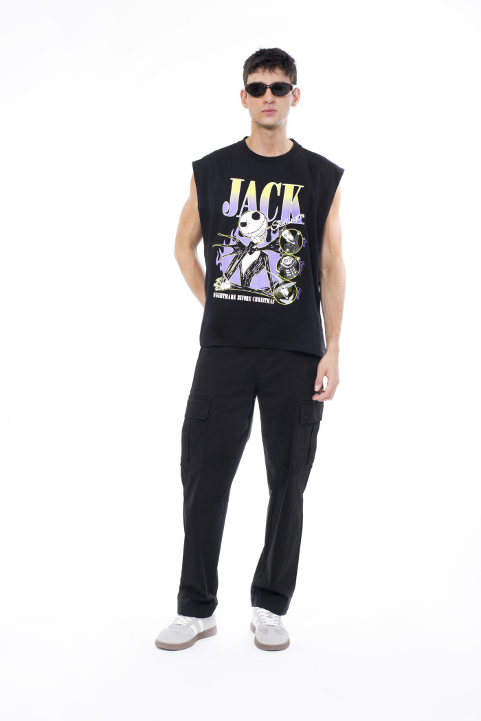 Camiseta de Nightmare Before Christmas negra oversize
