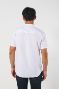 Camisa cuello nerú unicolor manga corta en algodón