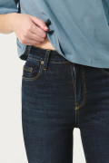 Jean jegging tiro súper alto azul con costuras visibles