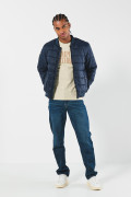 Chaqueta unicolor bomber acolchada con acabados en rib