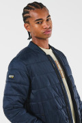 Chaqueta unicolor bomber acolchada con acabados en rib