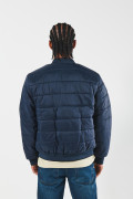 Chaqueta unicolor bomber acolchada con acabados en rib