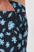 Bermuda playera azul intensa tiro bajo con flores estampadas