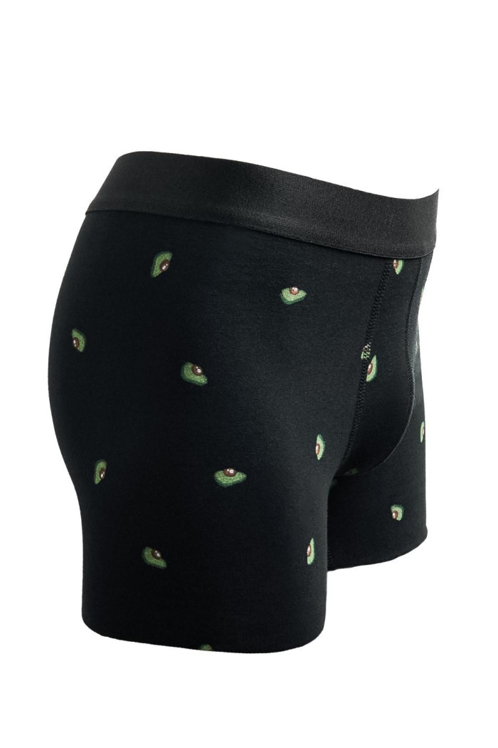 Bóxer midway brief-largo negro con diseños de aguacates