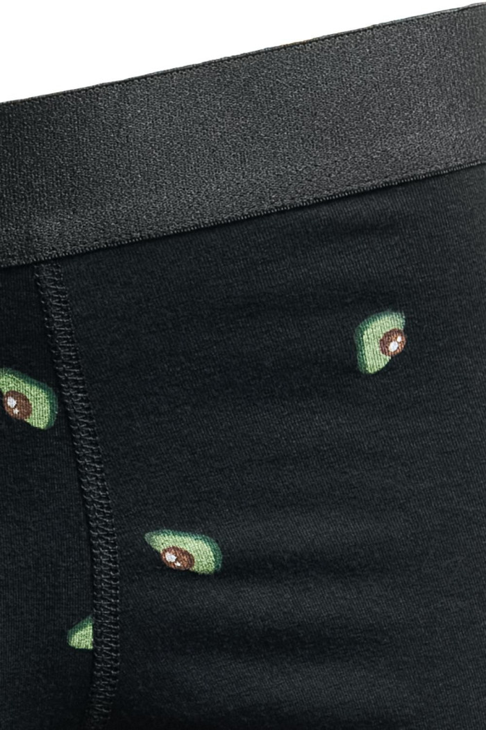 Bóxer midway brief-largo negro con diseños de aguacates