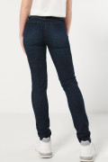 Jean azul intenso jegging ceñido con tiro alto y bolsillos