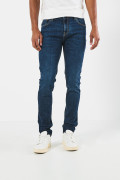 Jean azul oscuro skinny ajustado con tiro bajo