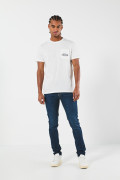 Jean azul oscuro skinny ajustado con tiro bajo