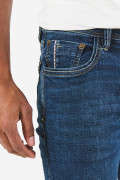 Jean azul oscuro skinny ajustado con tiro bajo