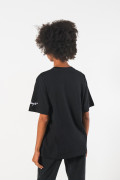 Camiseta manga corta negra oversize con arte de Keith Haring