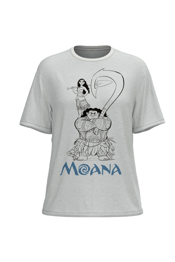 Camiseta crema clara de Moana con cuello redondo