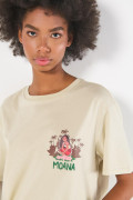 Camiseta kaki en algodón manga corta con diseño de Moana