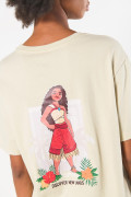 Camiseta kaki en algodón manga corta con diseño de Moana