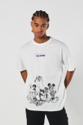 Camiseta oversize crema cuello redondo de Mickey and Friends