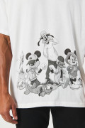 Camiseta oversize crema cuello redondo de Mickey and Friends