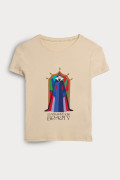 Camiseta kaki clara en rib manga corta de la Reina Malvada