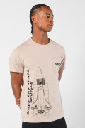 Camiseta kaki clara de NASA con manga corta y bolsillo