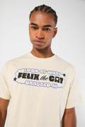 Camiseta de Félix el Gato kaki clara con cuello redondo