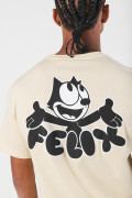Camiseta de Félix el Gato kaki clara con cuello redondo