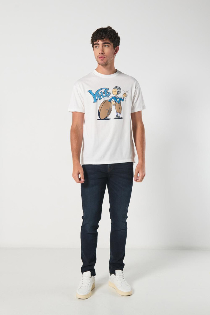 Camiseta de Yale University crema con manga corta