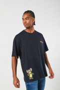 Camiseta azul oversize manga corta de Tom y Jerry