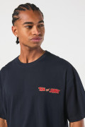 Camiseta azul oversize manga corta de Tom y Jerry