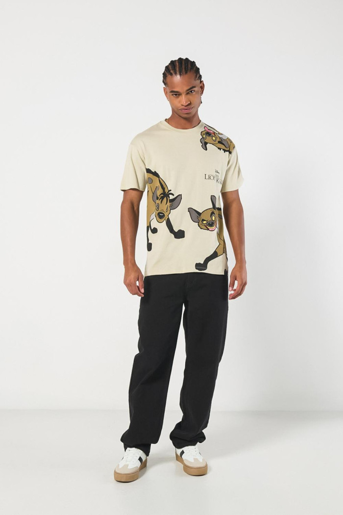 Camiseta cuello redondo kaki con arte del Rey León