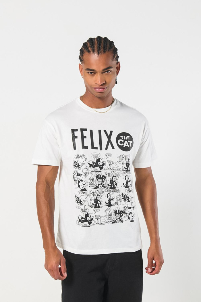 Camiseta crema clara de Félix el Gato manga corta