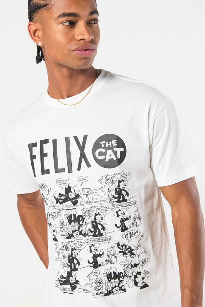 Camiseta crema clara de Félix el Gato manga corta