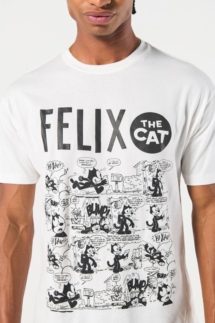 Camiseta crema clara de Félix el Gato manga corta