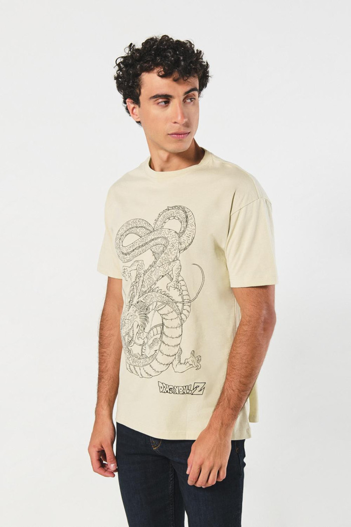 Camiseta kaki cuello redondo con estampado de Dragon Ball Z