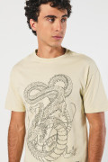 Camiseta kaki cuello redondo con estampado de Dragon Ball Z