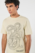 Camiseta kaki cuello redondo con estampado de Dragon Ball Z