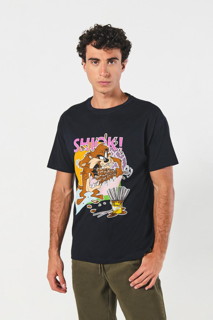 Camiseta azul intensa de Looney Tunes con manga corta