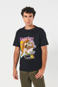 Camiseta azul intensa de Looney Tunes con manga corta