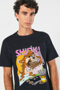 Camiseta azul intensa de Looney Tunes con manga corta