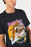 Camiseta azul intensa de Looney Tunes con manga corta