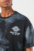 Camiseta manga corta tie dye negra oversize con arte urbano